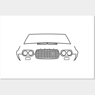 1972 Ford Gran Torino classic car outline graphic (black) Posters and Art